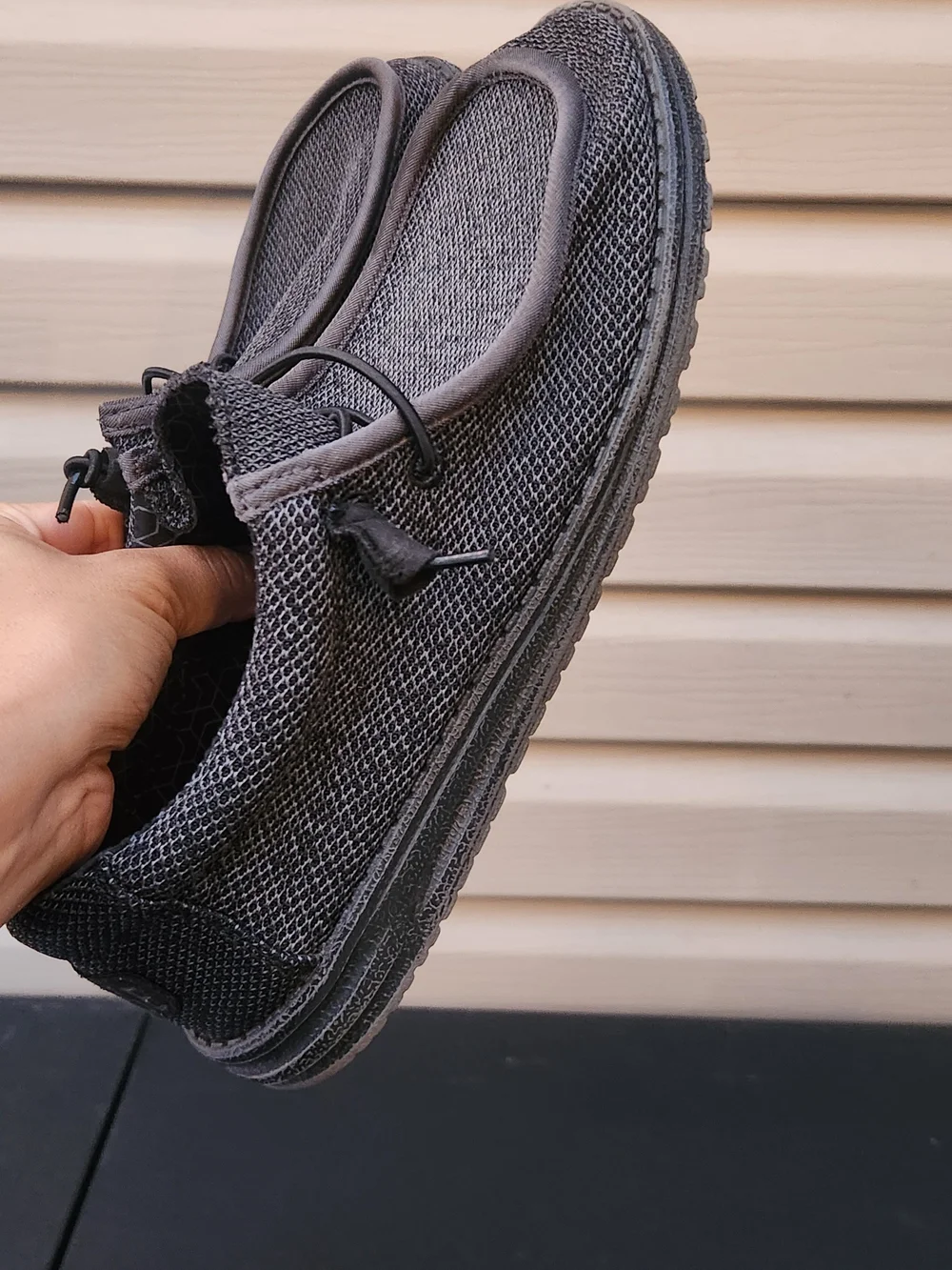 Hey Dude Men's Charcoal Grey Slip-On Loafers